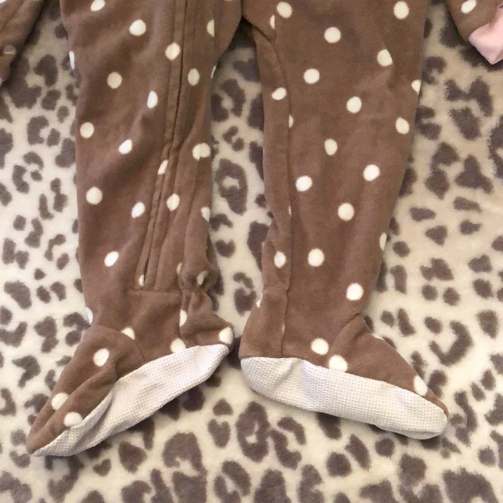 Carter’s Brown Zip-Up Fleece Sleep and Play Footed Pajamas Size 18 months